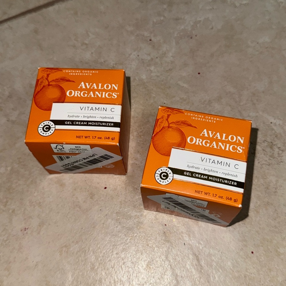 Avalon Organics Vitamin C Gel Cream Moisturizer-Hydrate, Brighten, Replenish x2